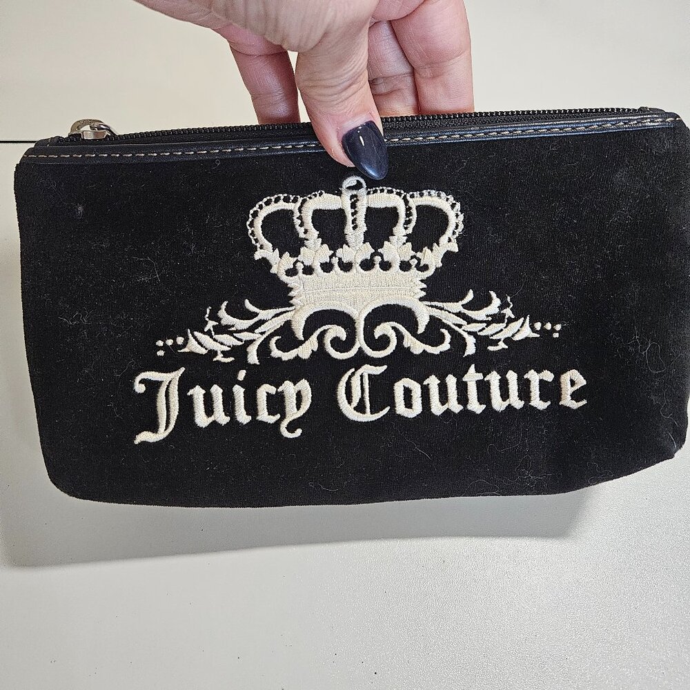 VIntage Juicy Couture Black Velour Pouch Makeup